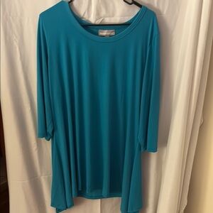 Woman Within Teal Tunic Top